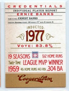 2012 Panini Cooperstown Credentials - #6 - Ernie Banks - Chicago Cubs