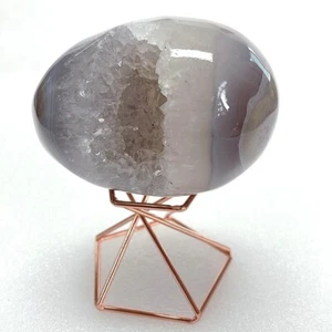 Huevo de cristal tallado 298 g AGATE GEODE, súper realista, decorador para el hogar, 7,5 cm - Imagen 1 de 11