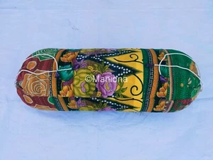 Assorated Floral Design Cushion Cover Kantha Quilt Cylinder Tubalor Bolster - Picture 1 of 4