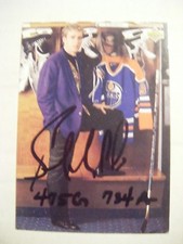 BERNIE NICHOLLS signed EDMONTON OILERS 1992-93 Upper Deck hockey card AUTO #624