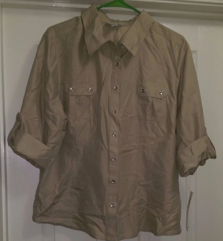 Camisa Top Blusa Joanna Mujer Talla XL X Grande Tostada NUEVA Foto 1 de 3