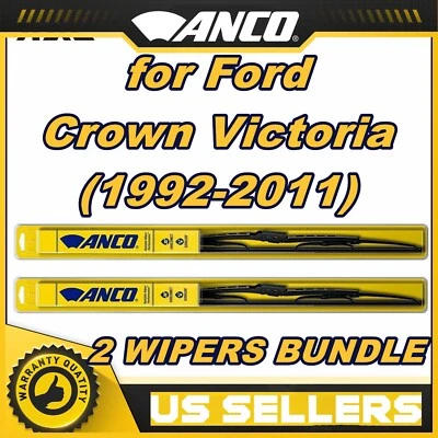 Para Limpiaparabrisas ANCO para Ford Crown Victoria (1992-2011) Par directo, delantero Foto 1 de 4