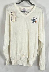 Vintage Nutmeg Mills Charlotte Hornet NBA Sweater V-Neck Size XL Made USA - Picture 1 of 4