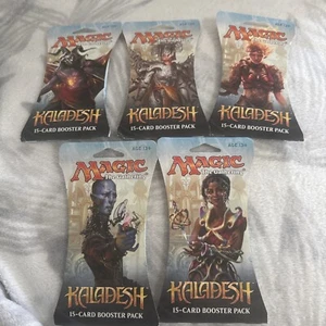 x5 Magic the Gathering Kaladesh 15-Card Blister Booster Pack New - Picture 1 of 12