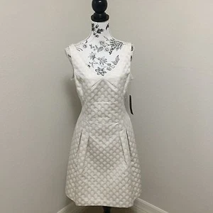 NEW Ralph Lauren Ivory/Gold Jacquard Elegant Occasion Fit/Flare Dress Size 2 NWT - Picture 1 of 9