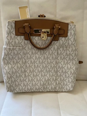 Michael Kors Hamilton Traveler 35T8GHXB3B Vanilla/Acrn Backpak, NEW!! - Image 1 of 4