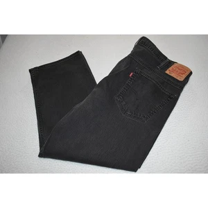 Levis 569 Jeans Mens Size 42 x 30 Straight Fit Black Cotton Denim - Picture 1 of 8