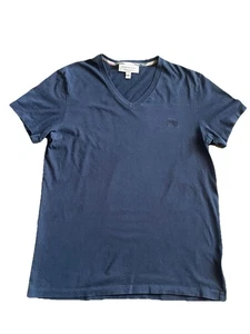 Camiseta Burberry London Para Hombre Cuello en V Negra Manga Corta Algodón Logo Pequeña Pequeña Pequeña - Imagen 1 de 8