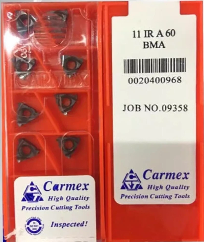 Carmex 11IR A60 K20 Carbide inserts Threaded blade 10Pcs - Image 1 of 1