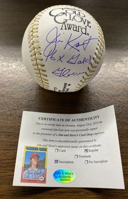 RARE Jim Katt Autographed Rawlings Gold Glove Baseball "16X GOLD GLOVE" - Image 1 of 2