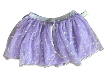 Gymboree 女孩裙子 10 码全新带标签紫色薄纱蓬蓬星闪亮银色腰带 — 第 1/4 张图片