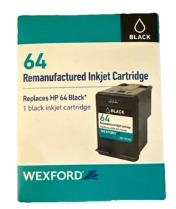 Wexford schwarze Tinte 64 Tintenstrahlpatrone ersetzt HP64 - neu - werkseitig versiegelt - Bild 1 von 2