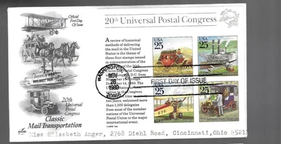 1989 Mail Delivery Scott 2438 Souvenir Sheet FDC;  Art Craft cachet - Image 1 of 2