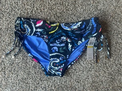 NWT Anne Cole Dance Floor Paisley Black Side Tie Bikini Swim Bottom Medium - Image 1 of 4