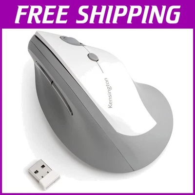 Lightweight Pro Fit Ergo Vertical Mouse - Gray & White, Ideal for Home/Office - Image 1 of 4