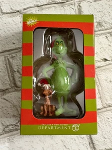 2012 Dept 56 Enesco beflockter Grinch & Max Ornament Weihnachten neu im Karton 4,5" hoch - Bild 1 von 5