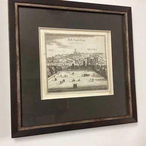 1657 Well Framed Engraving "Belle Cour de Lion" Lyon, France - Picture 1 of 9