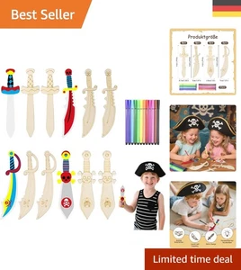 12PCS Handgefertigte Piratenschwerter Set mit 12 Aquarellstiften für Kinder - Bild 1 von 9