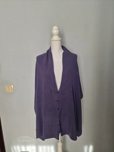 Poncho suéter de punto HEKLA & Co. 100 % cachemir cachemir lila talla única - Imagen 1 de 15