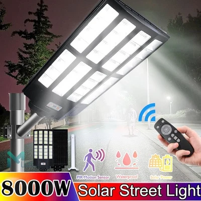 14000000LM Commercial Solar Street Light Outdoor Dusk to Dawn Solar Super Bright - Image 1 of 4