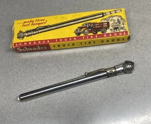 Vintage Schrader Truck Tire Gauge With Box No. 8100 - Picture 1 of 8