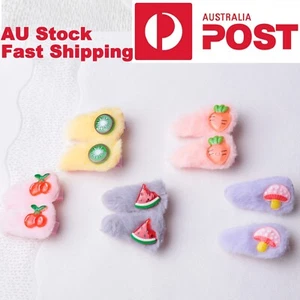 BABY Toddler fruit Hair Clip set cherry kiwi watermelon Fluffy pigtail hair clip - Picture 1 of 17