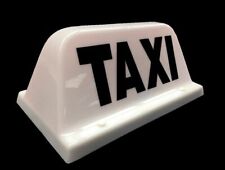 HACKNEY / PRIVATE HIRE TAXI CAB ROOF SIGN MINI WHITE MAGNETIC TOP LIGHT BOX LED
