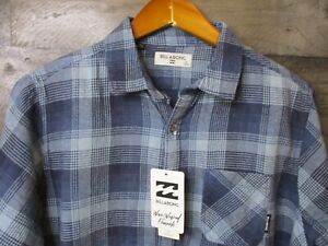 Billabong Flannel Shirt Youth Extra Large Blue Freemont Plaid Wave Washed Boys