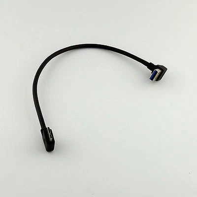 1x USB 3.0 Down 90° Angled A Male to Micro Left Angled B Male Data Adapter Cable - Image 1 of 4