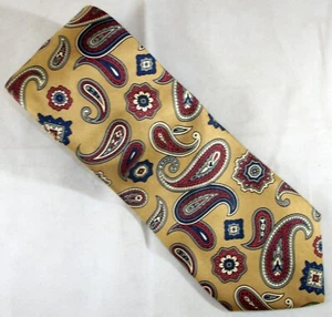 Jos. A. Bank Brown, Red, Blue Paisleys Silk Neck Tie 58" Long x 4" Wide (E869) - Picture 1 of 3