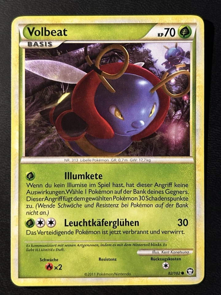 Pokemon Volbeat 82/102 HG&SS Triumph Common DE NM-Mint - Bild 1 von 2