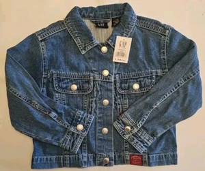 NEW Vintage Gap Kids Blue Snap Denim Jean Jacket Unisex Size XS NWT - Picture 1 of 4
