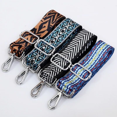 1x Canvas Ethnic Shoulder Bag Belt Strap Adjustable Handle Handbag Replacements - Image 1 of 4