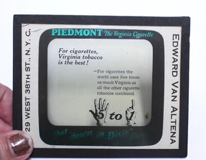 Antique Piedmont Virginia Cigarette Magic Lantern Glass Slide Ad - Picture 1 of 2