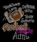 Football Aunt - Touch Down - Sports Iron on Rhinestone Transfer Hot Fix Bling
