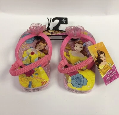 New Disney Princess Beauty and the Beast Belle Flip Flops - See Pics/Description - Image 1 of 4