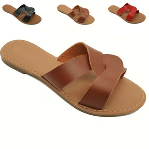 Nuevas sandalias informales de gladiador para mujer chanclas talla plana zapatos - Imagen 1 de 13