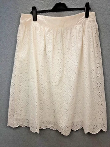 Sportscraft Size 14 White Broderie Anglais Lined Pure Cotton Skirt With Pockets - Picture 1 of 12