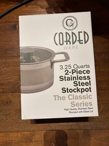 3 Qt Stainless Steel Stock Pot,with Lid,Tempered Glass Lid & Double Side Handles - Picture 1 of 2
