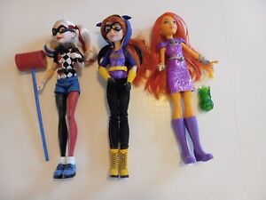 Mattel DC Super Hero Girls 12" Dolls Lot Of 5 Heroes Batgirl, Harley Quinn,...