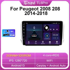 Android For Peugeot 2008 208 Series 2014-2018 CarPlay Car Radio Player GPS Navi - Picture 1 of 32