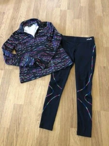 FILA ~ schwarzer und mehrfarbiger Pullover & Laufhose (Damen Small) - Bild 1 von 1