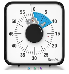 Secura 7,5" Visueller Timer 60 Minuten Übergröße Countdown Visueller Timer Cartoon Blau - Bild 1 von 8