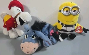 Lot of 3 Plush Stuffed Toys – Mixed Sizes – Soft Collectible Figures - Picture 1 of 2