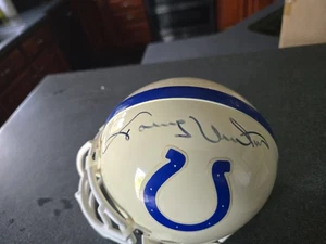 JOHNNY UNITAS Auto Signed BALTIMORE COLTS Mini Helmet HOF Collector's Convention - Picture 1 of 11