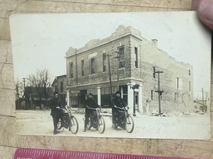 Antique Vintage Motorcycle RPPC Real Photo Postcard Posted 1913 Churubusco IN - Bild 1 von 8