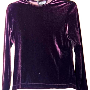 Ellen Tracy-Linda Allard Top Women's 14 Dark Fairy Purple Velour Velvet LS Shirt - Picture 1 of 12