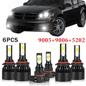 For Dodge Avenger 2010-2012 6X Combo LED Headlight High Low Beam Fog Light Bulbs - Picture 1 of 19