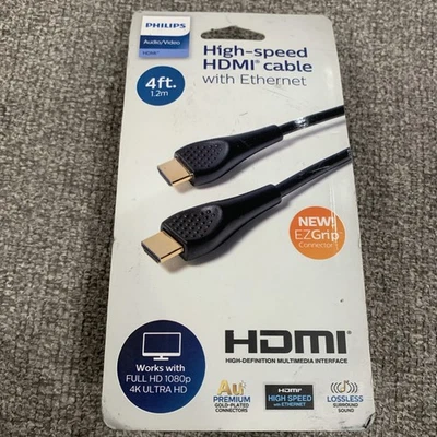 Philips 4' High Speed HDMI Cable with Ethernet - Black - Image 1 of 2