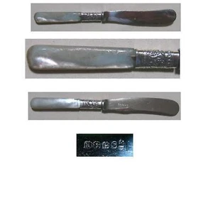 MOTHER OF PEARL BUTTER KNIFE K & H S  - Picture 1 of 1